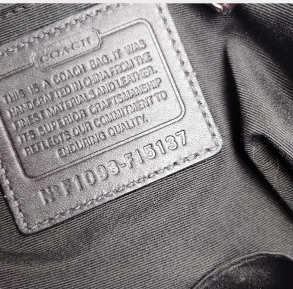 Coach Chelsea Heritage Stripe Signature Tote Bag F15137 Brown Black - Picture 2 of 4